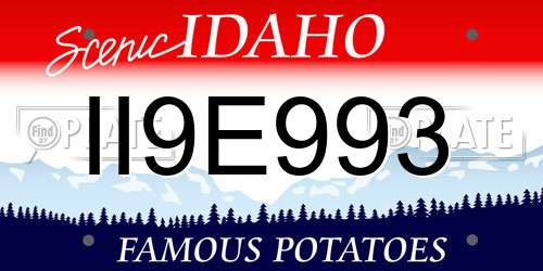 II9E993 Idaho License Plate