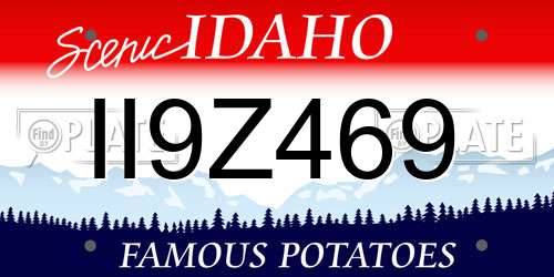 II9Z469 Idaho License Plate