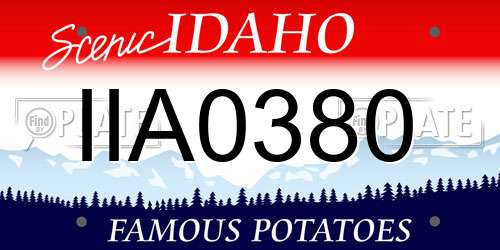 IIA0380 Idaho License Plate
