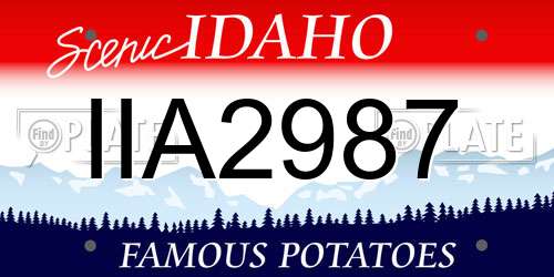 IIA2987 Idaho License Plate