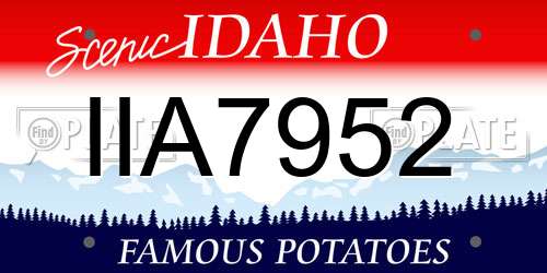 IIA7952 Idaho License Plate