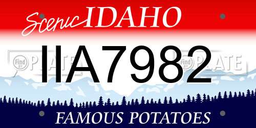 IIA7982 Idaho License Plate