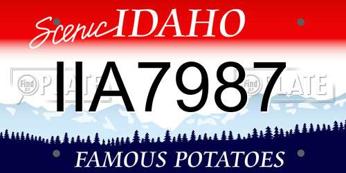 IIA7987 Idaho License Plate