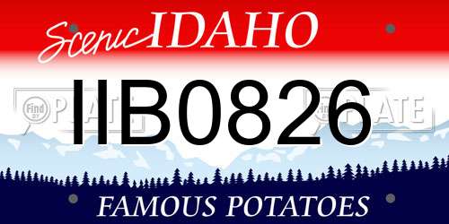 IIB0826 Idaho License Plate
