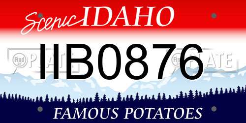 IIB0876 Idaho License Plate