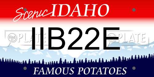 IIB22E Idaho License Plate