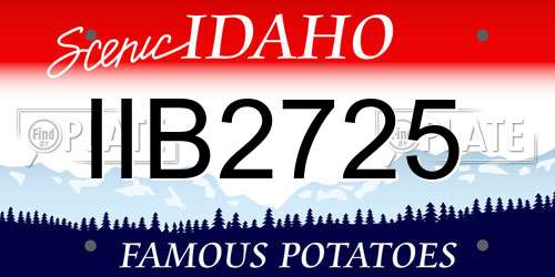 IIB2725 Idaho License Plate