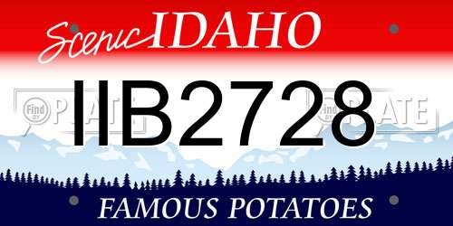 IIB2728 Idaho License Plate