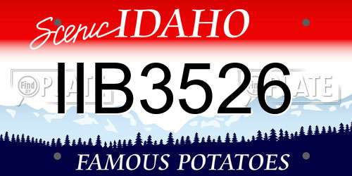 IIB3526 Idaho License Plate