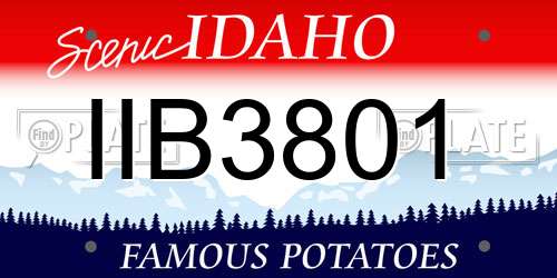 IIB3801 Idaho License Plate