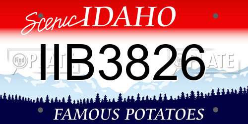 IIB3826 Idaho License Plate
