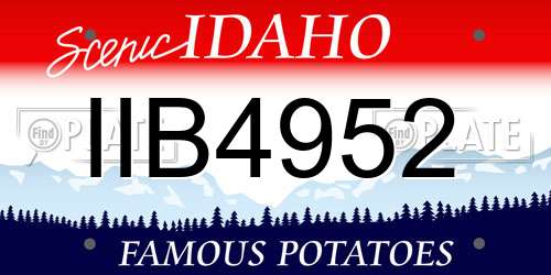 IIB4952 Idaho License Plate