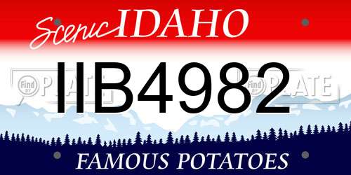 IIB4982 Idaho License Plate