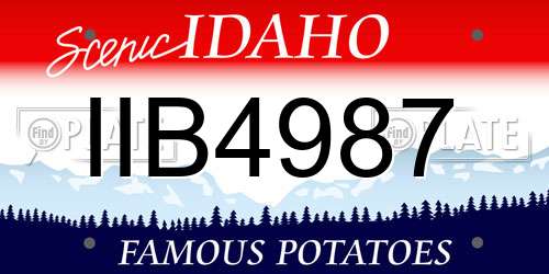 IIB4987 Idaho License Plate