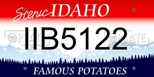 IIB5122 Idaho License Plate