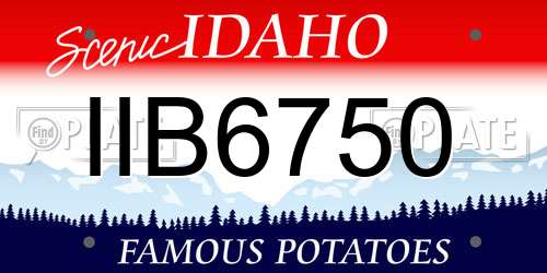 IIB6750 Idaho License Plate