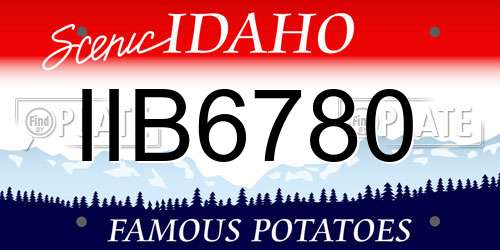 IIB6780 Idaho License Plate