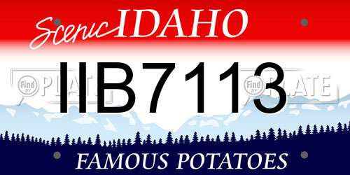 IIB7113 Idaho License Plate