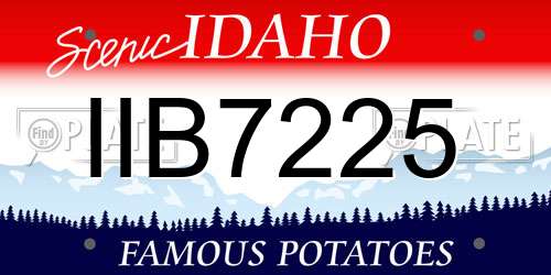 IIB7225 Idaho License Plate