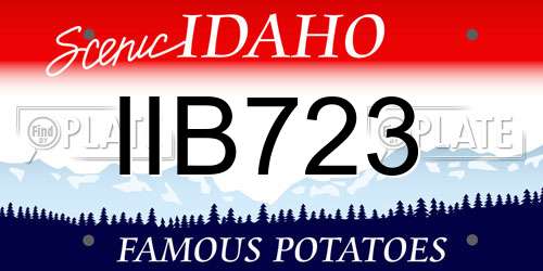 IIB723 Idaho License Plate