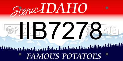 IIB7278 Idaho License Plate