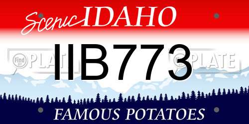 IIB773 Idaho License Plate