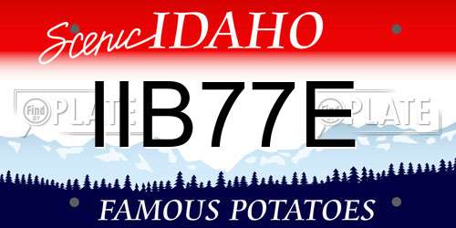 IIB77E Idaho License Plate
