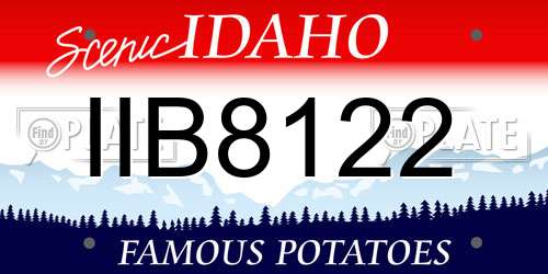 IIB8122 Idaho License Plate