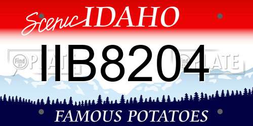 IIB8204 Idaho License Plate