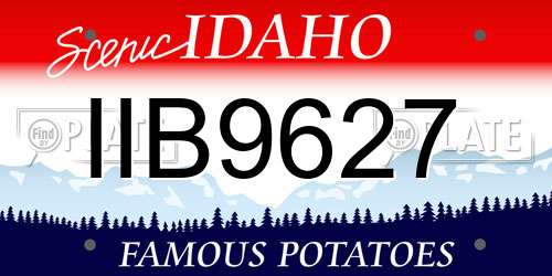 IIB9627 Idaho License Plate