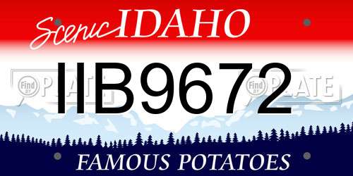 IIB9672 Idaho License Plate