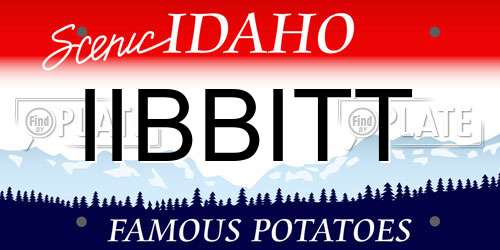IIBBITT Idaho License Plate