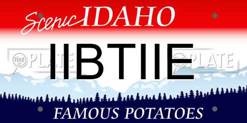 IIBTIIE Idaho License Plate