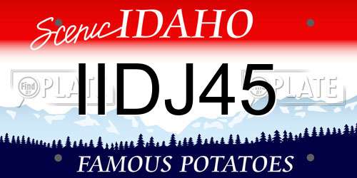 IIDJ45 Idaho License Plate