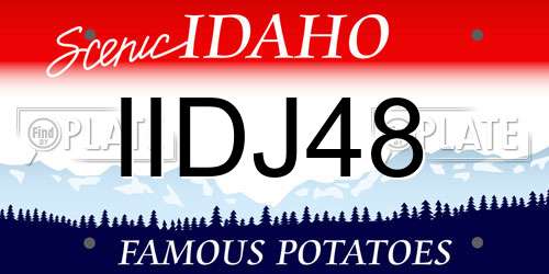 IIDJ48 Idaho License Plate
