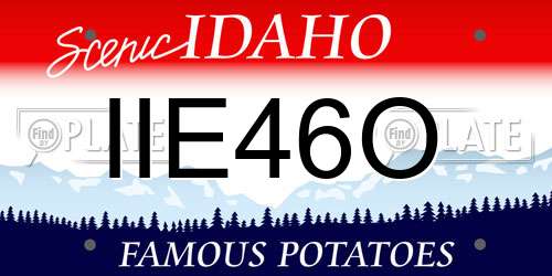 IIE46O Idaho License Plate