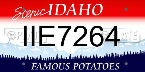 IIE7264 Idaho License Plate