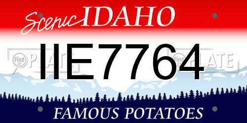 IIE7764 Idaho License Plate