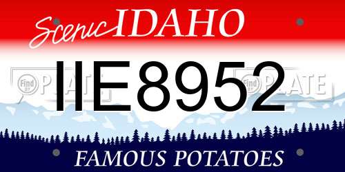 IIE8952 Idaho License Plate