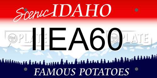 IIEA60 Idaho License Plate