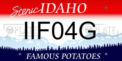 IIF04G Idaho License Plate