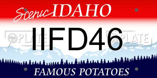 IIFD46 Idaho License Plate
