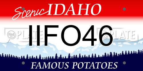 IIFO46 Idaho License Plate