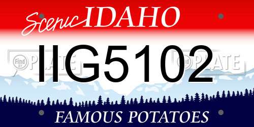 IIG5102 Idaho License Plate