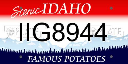 IIG8944 Idaho License Plate