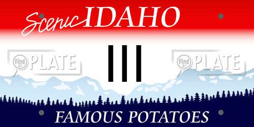 III Idaho License Plate