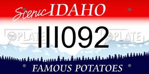 III092 Idaho License Plate