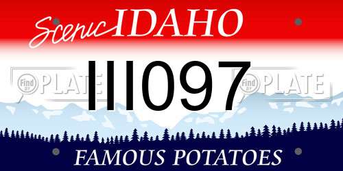 III097 Idaho License Plate