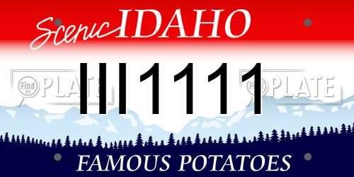 III1111 Idaho License Plate