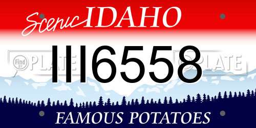 III6558 Idaho License Plate